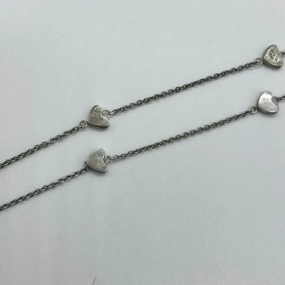 Tiffany & Co Heart Lariat Necklace Y Drop Sterling Silver 925 Luxury Jewelry